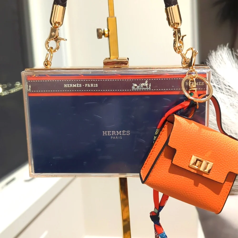 Hermes Paper Shopping Bag UPCYCLED Novelty Clutch - Picture 2 of 10